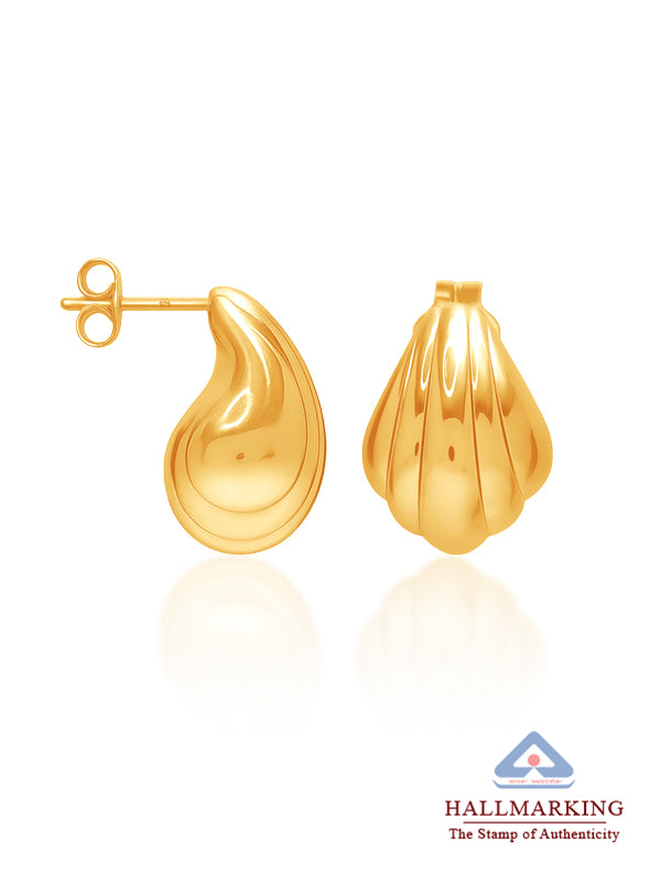 Aurelia Gold Shell Stud Earrings