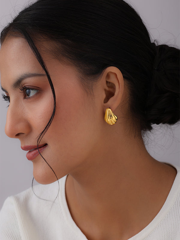 Aurelia Gold Shell Stud Earrings