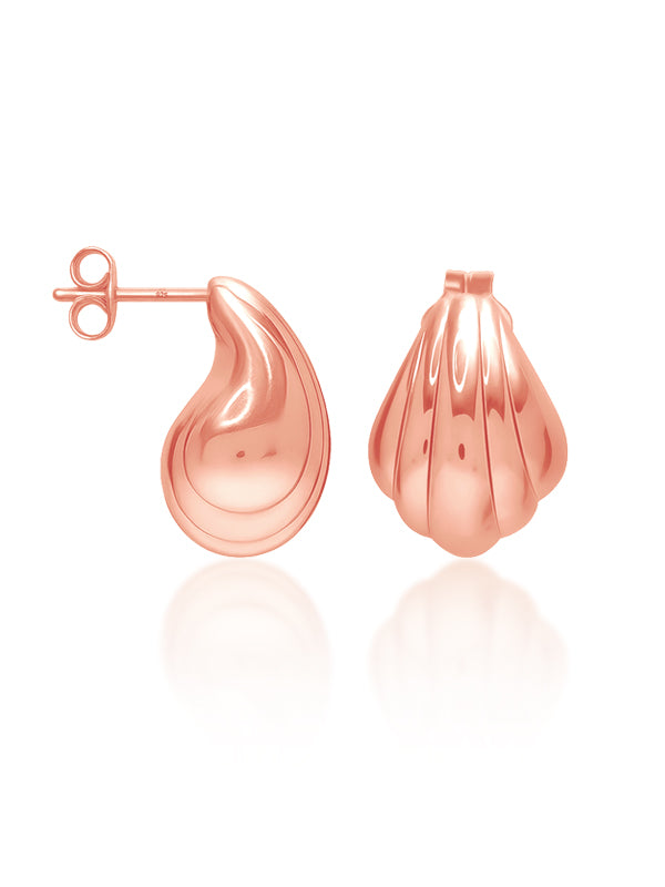Rose Gold-Plated Shell Stud Earrings