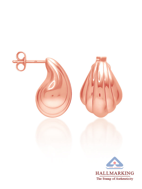 Rose Gold-Plated Shell Stud Earrings