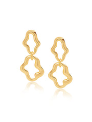 Gold-Plated Cascade Link Earrings