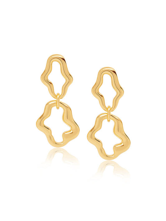 Gold-Plated Cascade Link Earrings