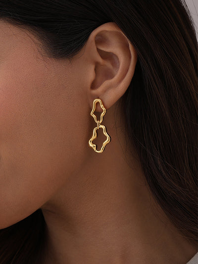 Gold-Plated Cascade Link Earrings