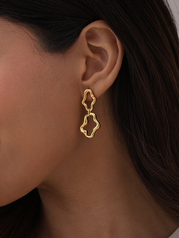 Gold-Plated Cascade Link Earrings