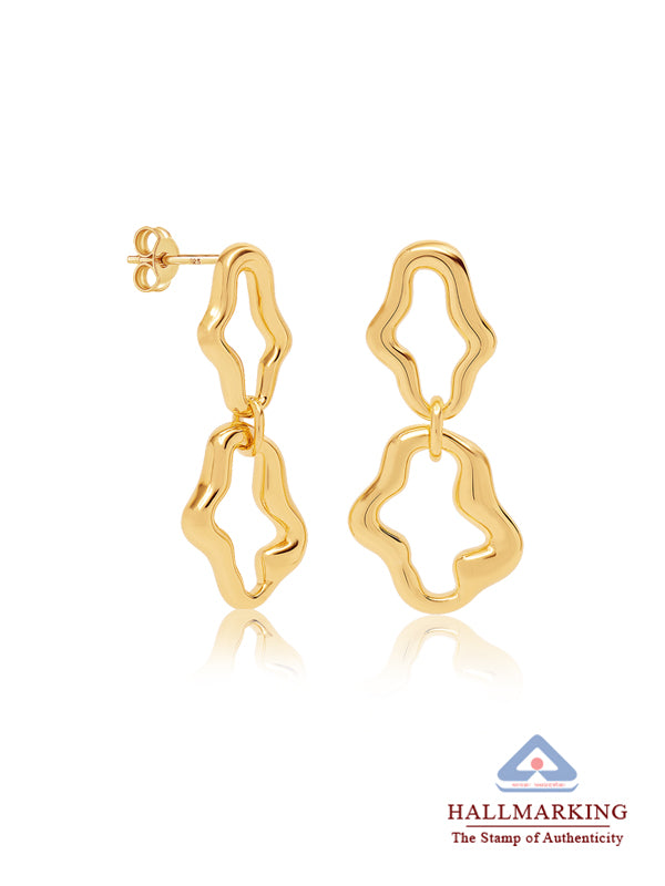 Gold-Plated Cascade Link Earrings