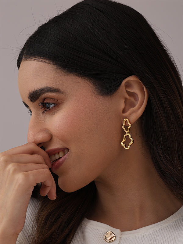 Gold-Plated Cascade Link Earrings