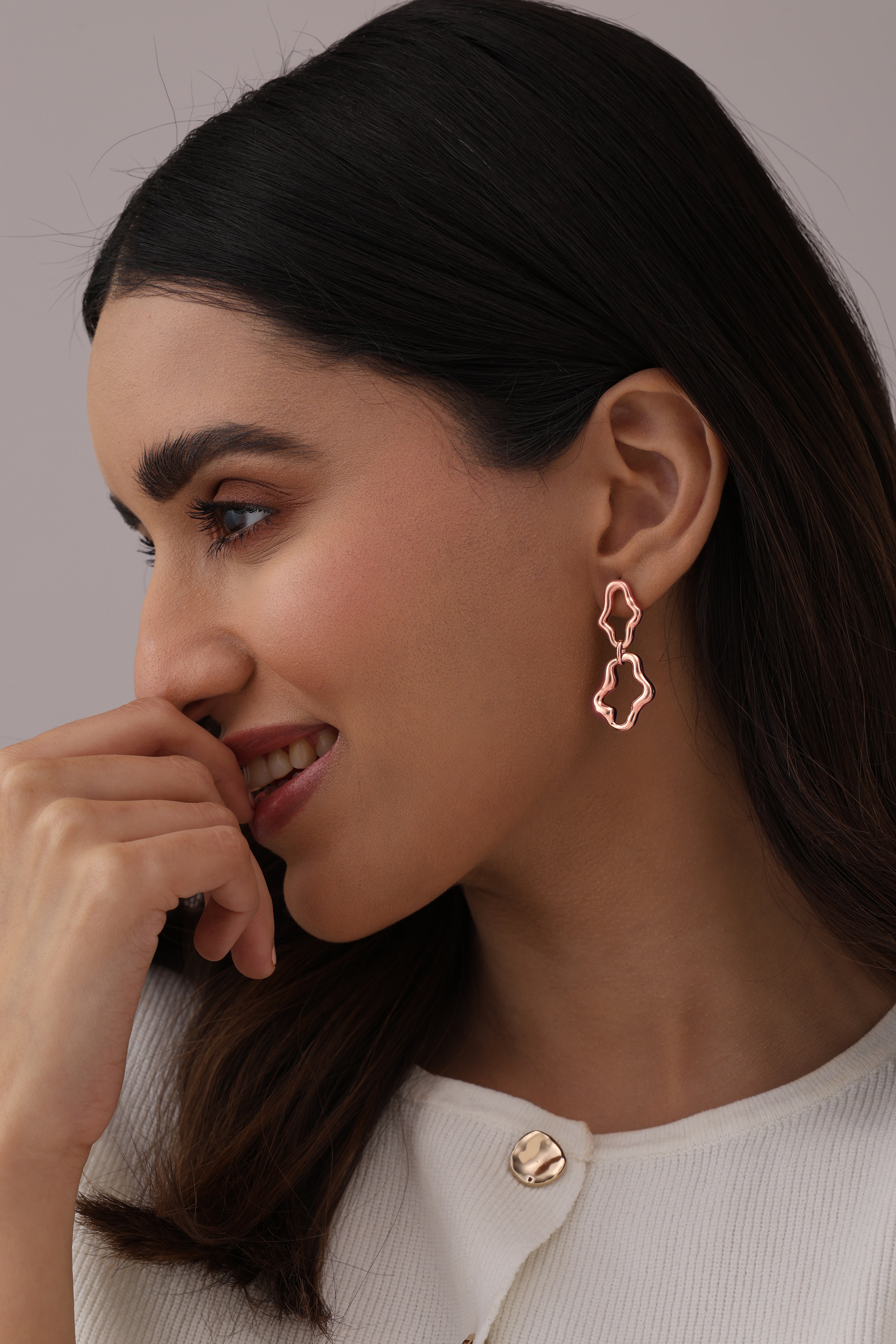 Rose Cascade Link Earrings