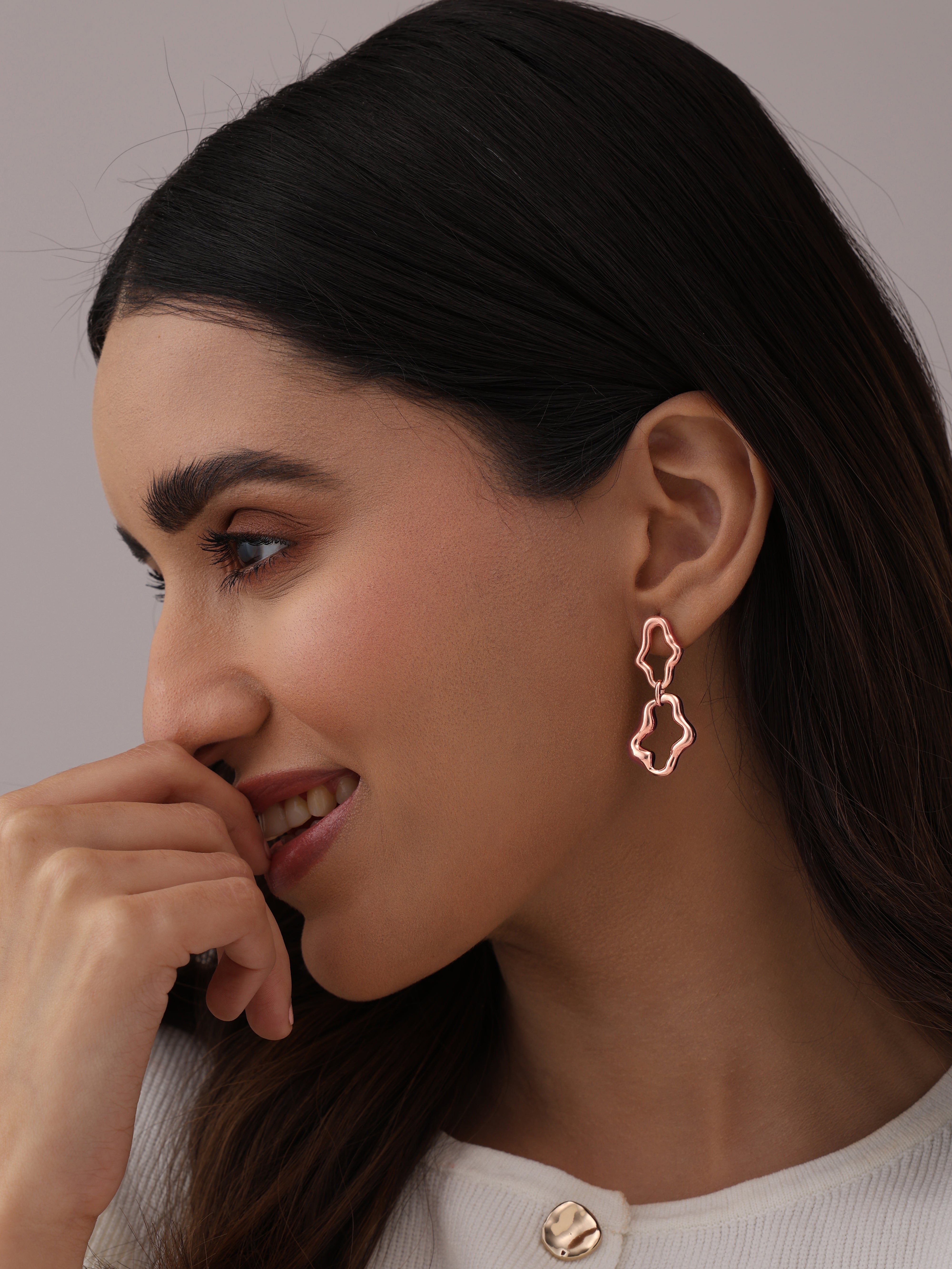 Rose Cascade Link Earrings