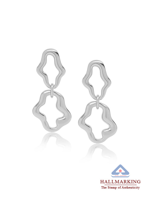Silver Streamline Link Earrings