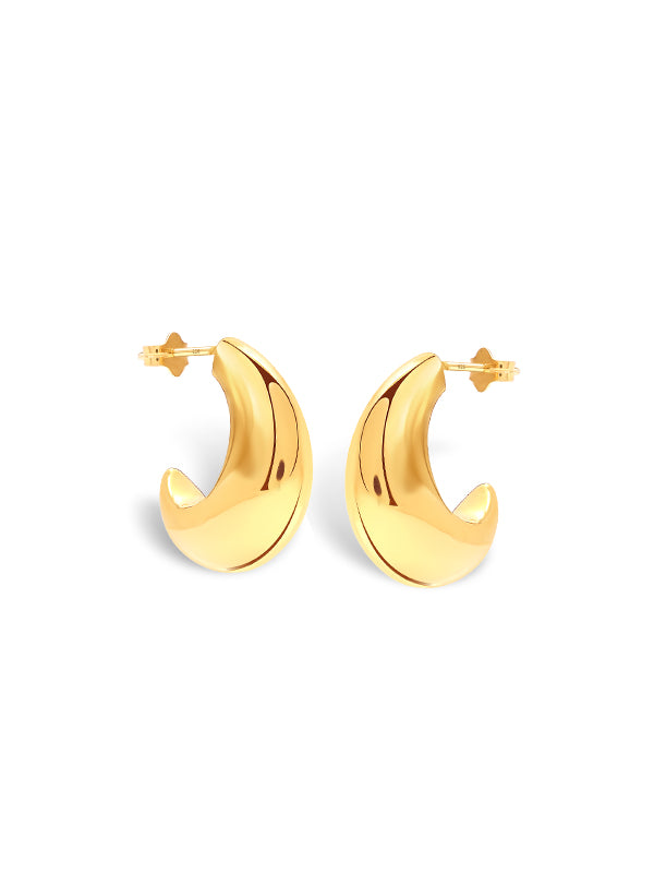 Golden Luna C-Hoop Earrings