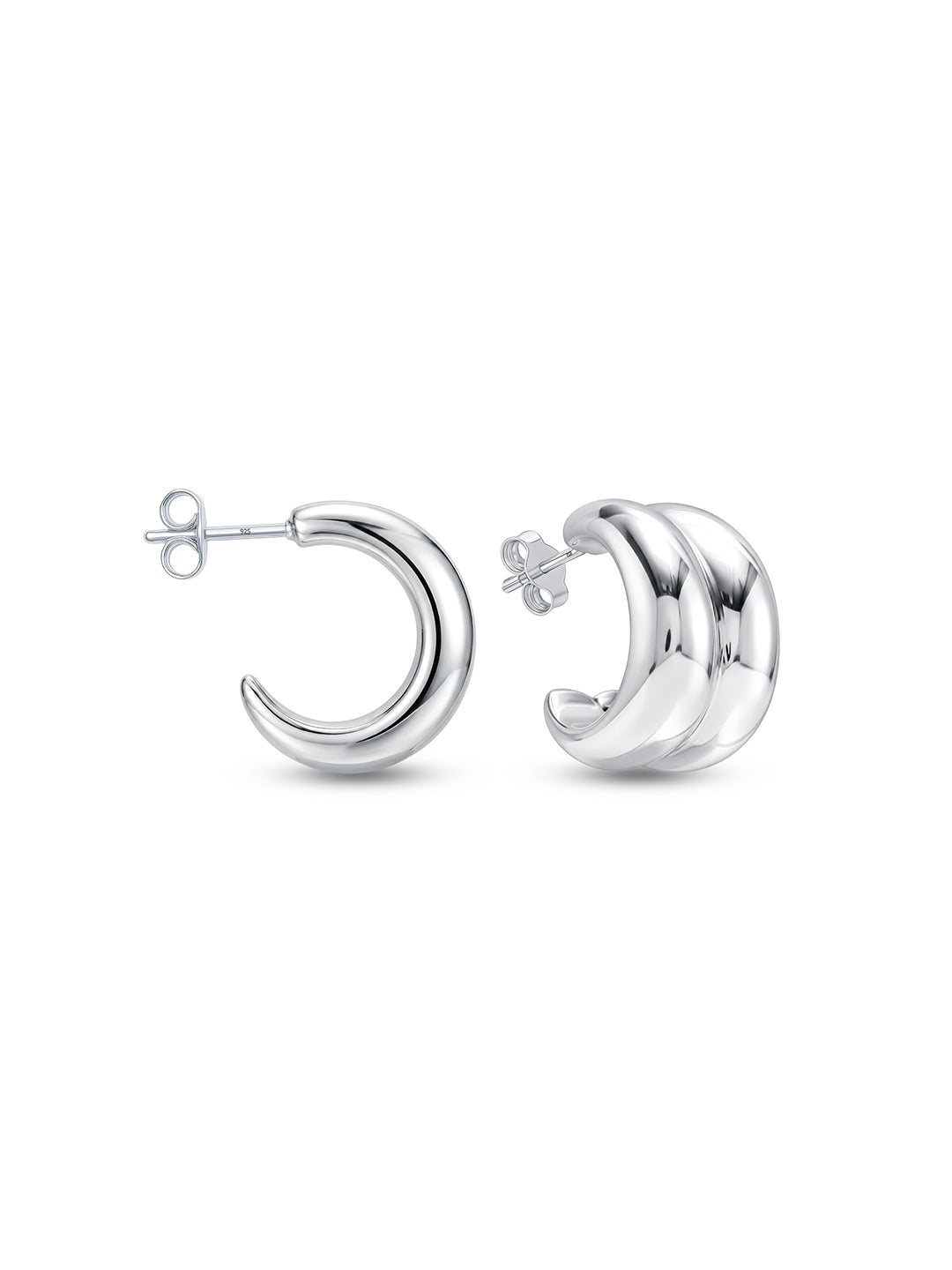 Silver Halo Textured Studs