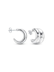 Silver Halo Textured Studs