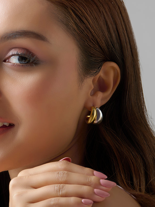 Oxidised Floral Dome Studs