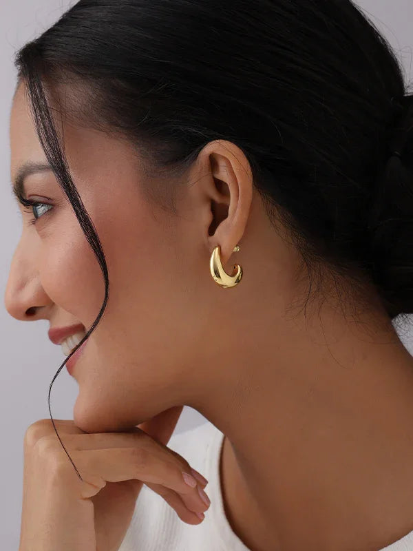 Flash-Gold Plated C Hoop Earring