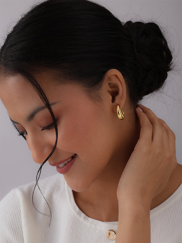 Flash-Gold Plated C Hoop Earring