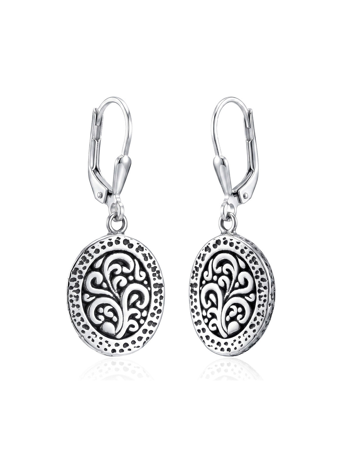 Antica Vintage Filigree Oval Women's Drop Earrings
