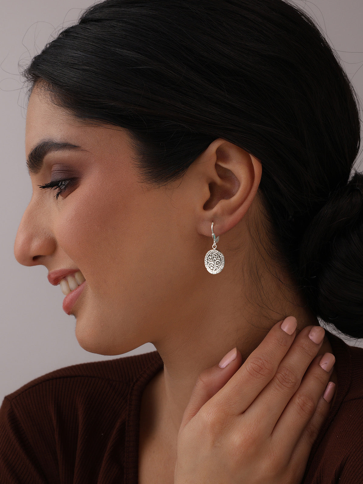 Antica Vintage Filigree Oval Women's Drop Earrings