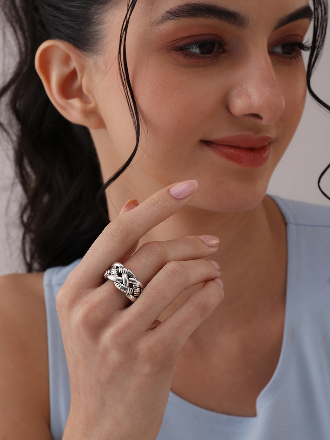 Antique Interwoven Twisted Rope Knot Ring