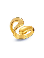 925 Sterling Silver Jewellery | 14K Flash-Gold Plated Viora Open Drop Ring | acpl-ecom.myshopify.com