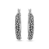 925 Sterling Silver Antique Granule Hoop Earrings for Women