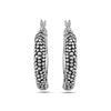 925 Sterling Silver Antique Granule Hoop Earrings for Women