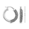 925 Sterling Silver Antique Granule Hoop Earrings for Women