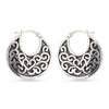 925 Sterling Silver Antique Finish Tribal Filigree Hoop Earrings for Women