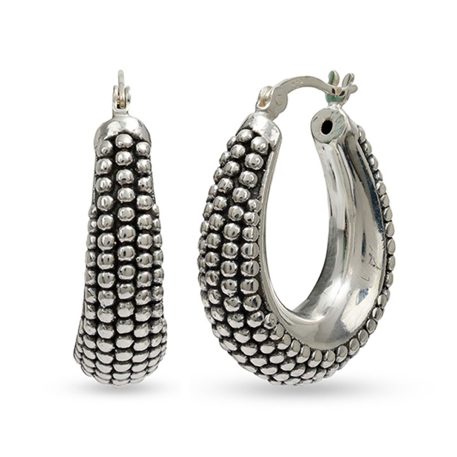 925 Sterling Silver Antique ClickTop Hoop Earrings for Women