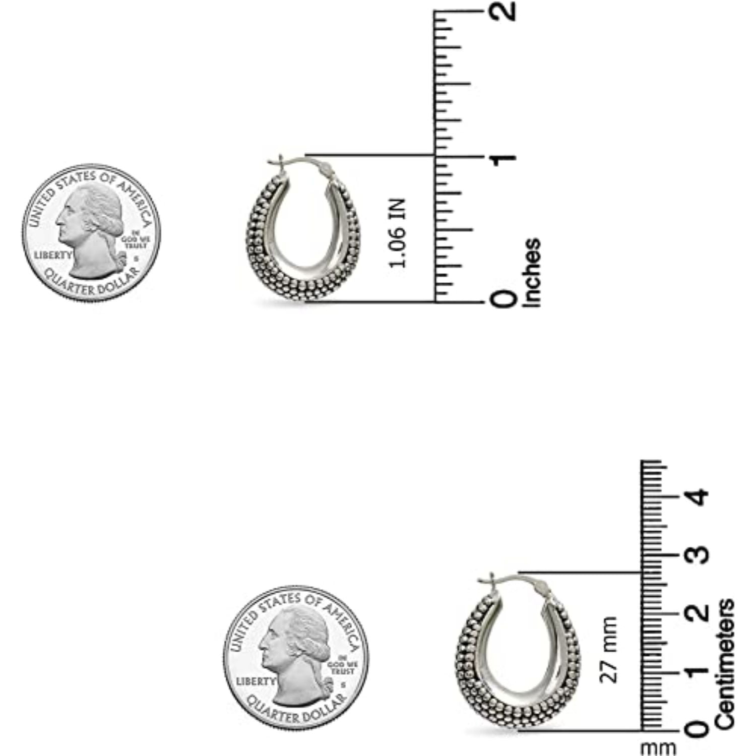 925 Sterling Silver Antique ClickTop Hoop Earrings for Women