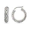 925 Sterling Silver Antique Byzantine Hoop Earrings for Women