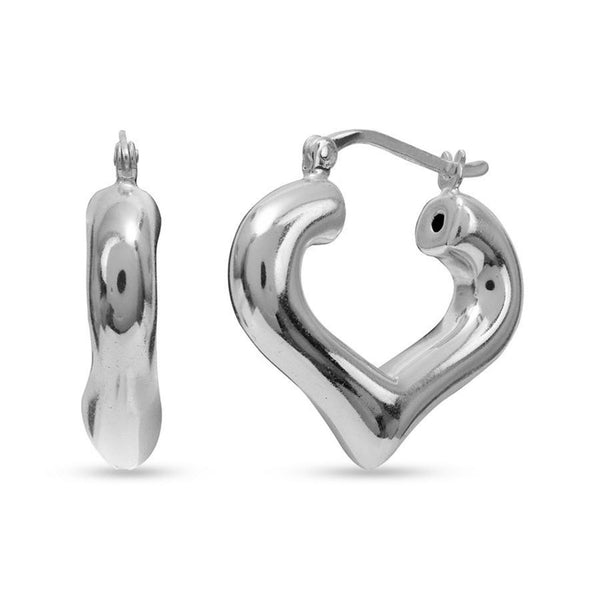 925 Sterling Silver Heart Shape Hoop Earrings for Teen Women 23 MM