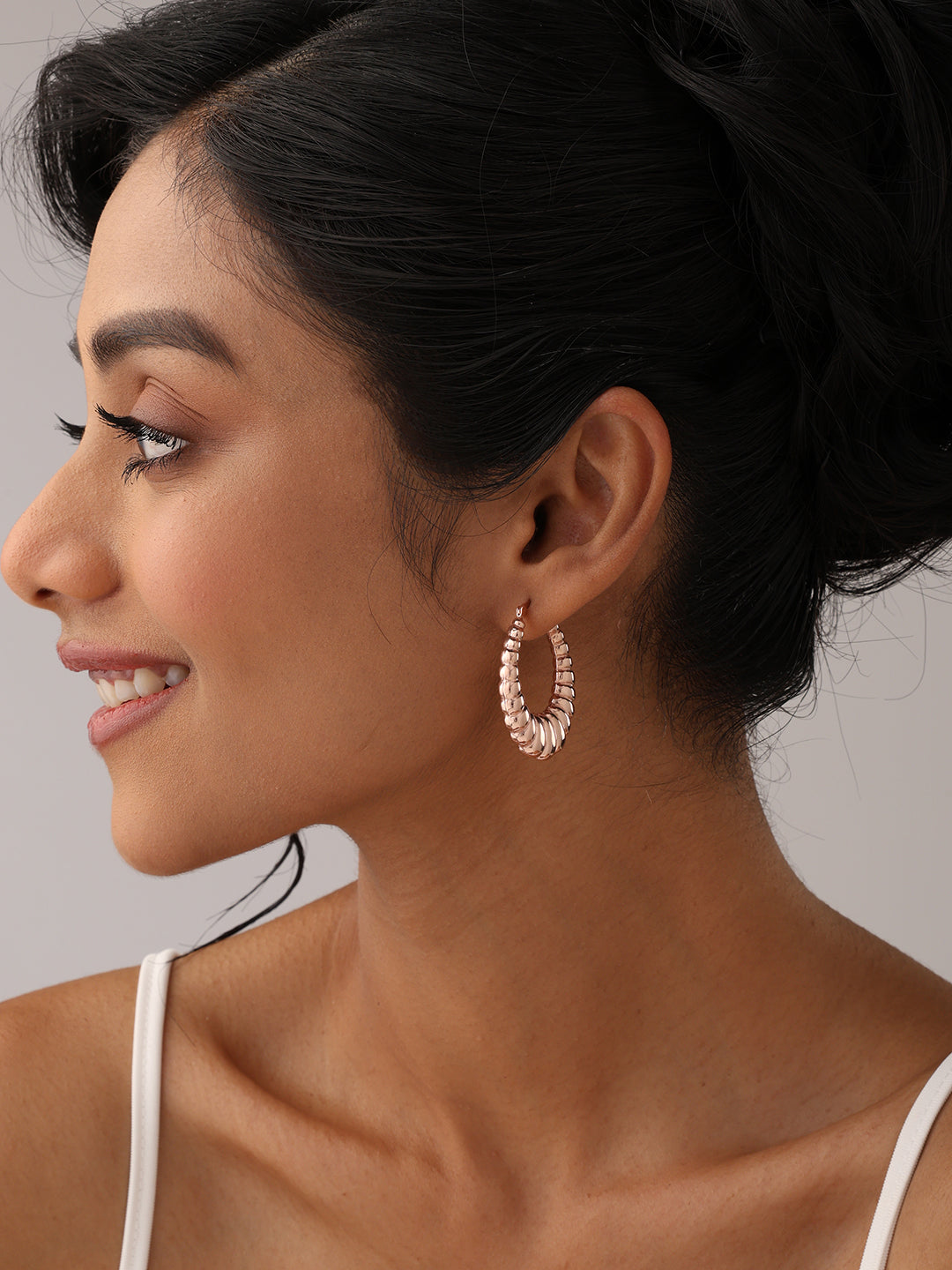 925 Sterling Silver Jewellery | 14K Rose-Gold Plated BellaShrimp Hoop Earrings | acpl-ecom.myshopify.com