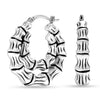 925 Sterling Silver Bamboo Circle Hoop Earrings for Women