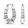 925 Sterling Silver Bamboo Oval Hoop Earrings for Teen Women