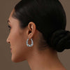 925 Sterling Silver Bamboo Oval Hoop Earrings for Teen Women