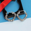 925 Sterling Silver Bamboo Heart Hoop Earrings for Teen Women
