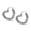 925 Sterling Silver Antique Heart Hoop Earrings for Teen Women