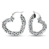925 Sterling Silver Antique Heart Hoop Earrings for Teen Women