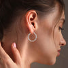925 Sterling Silver Round Bamboo Joint Design Hoop Earrings for Women