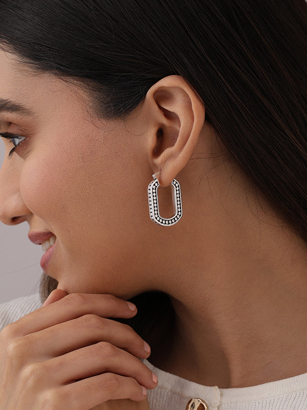 Antique O-Shape Hoop Earrings 30mm