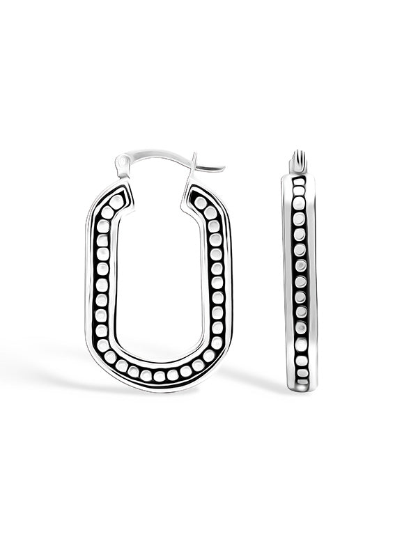 Antique O-Shape Hoop Earrings 30mm