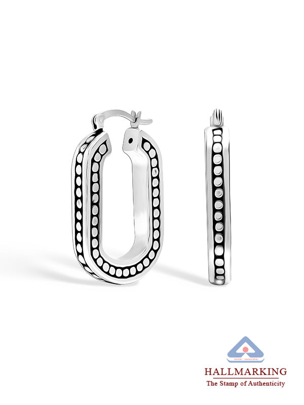 Antique O-Shape Hoop Earrings 30mm