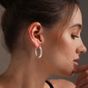 925 Sterling Silver Spike Textured Click-Top Hoop Earrings for Women