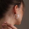 925 Sterling Silver Classic Spike Textured Click-Top Hoop Earrings for Women 3.3CM