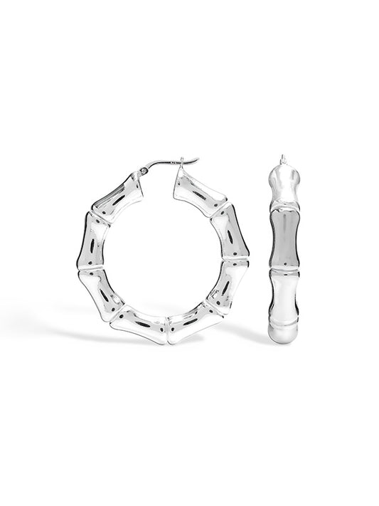 Bamboo Large Hoop Earrings 50mm