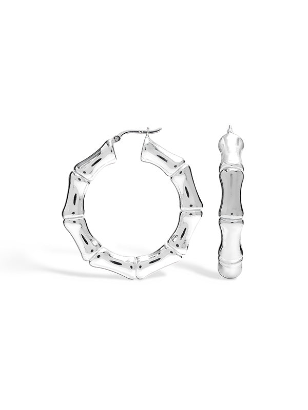Bamboo Large Hoop Earrings 50mm