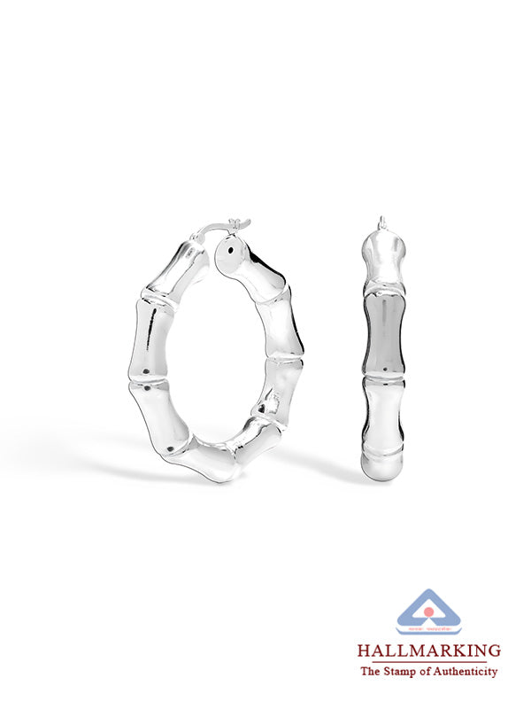 Bamboo Large Hoop Earrings 50mm