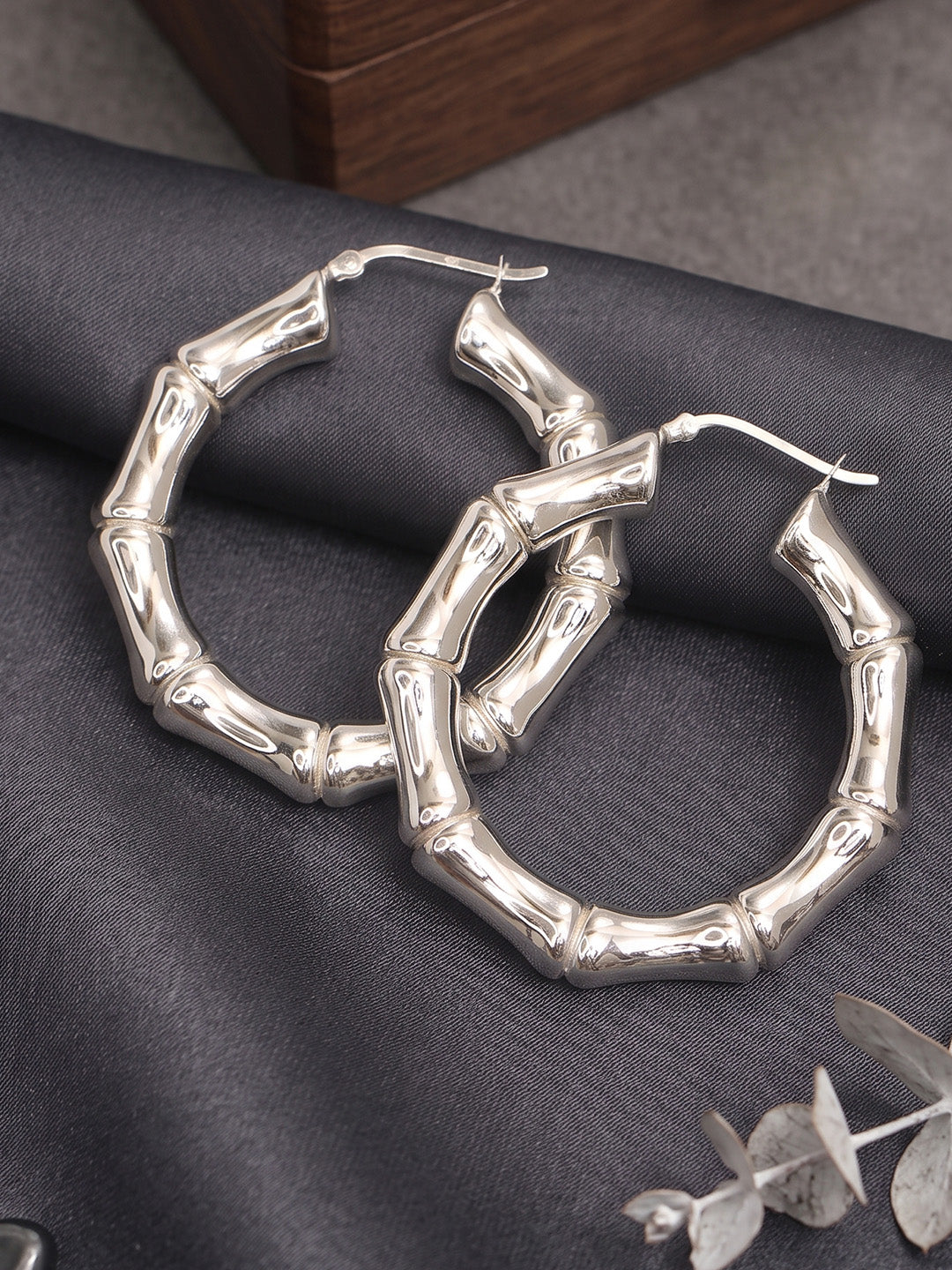 Bamboo Large Hoop Earrings 50mm