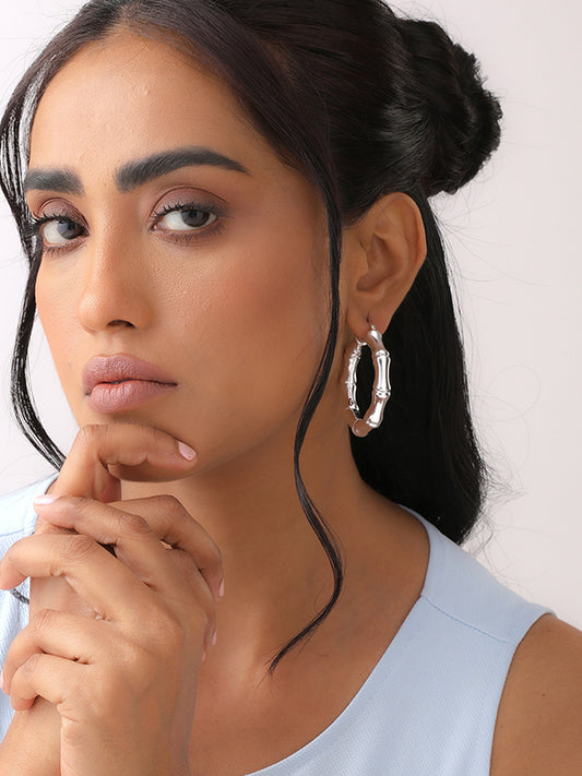 Bamboo Large Hoop Earrings 50mm