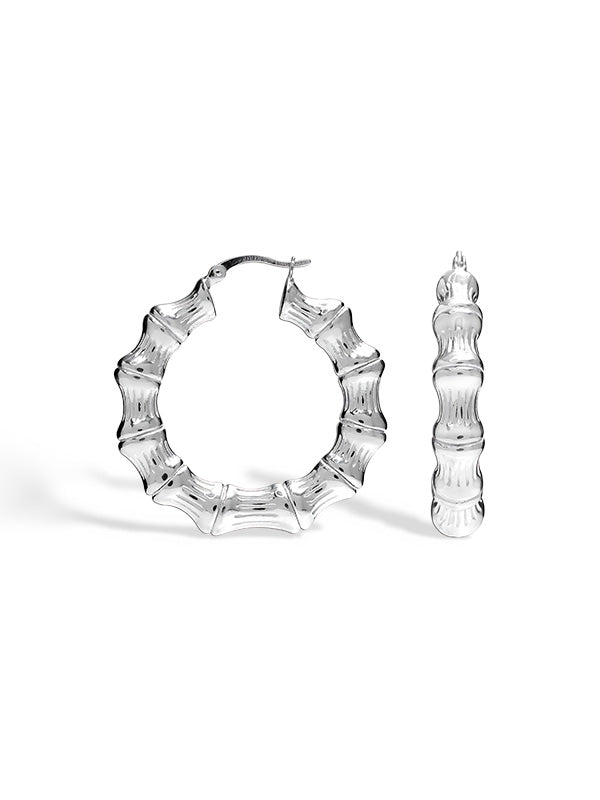 Bamboo Large Hoop Earrings